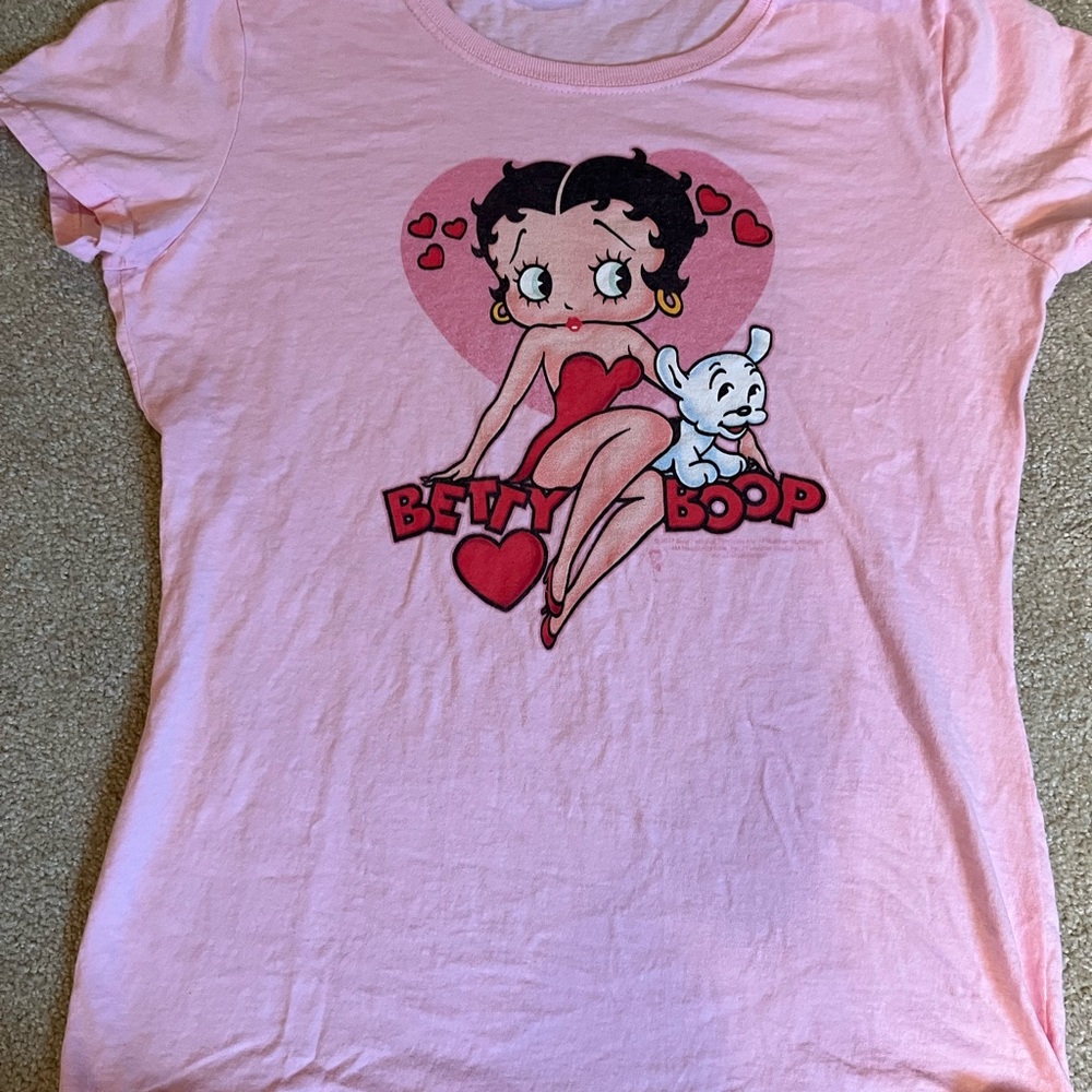 Betty Boop Ladies Sz M Pink Tee